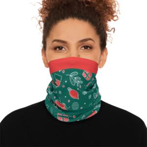 Festive Christmas Neck Gaiter with Drawstring – Holiday Accessories