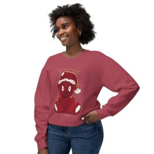 Cozy Christmas Bear Sweatshirt - Unisex Lightweight Crewneck - Image 9