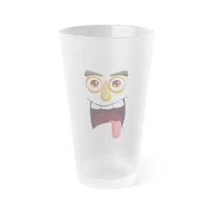 Funny Frosted Pint Glass with Silly Face – 16oz for Parties and Celebrations - Image 3