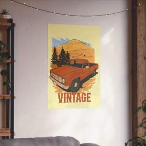 Vintage Truck Vertical Poster - Retro Wall Art Decor - GIFTZ For Your Loved Ones