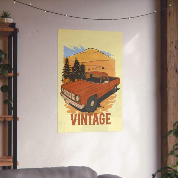 Vintage Truck Vertical Poster - Retro Wall Art Decor - GIFTZ For Your Loved Ones