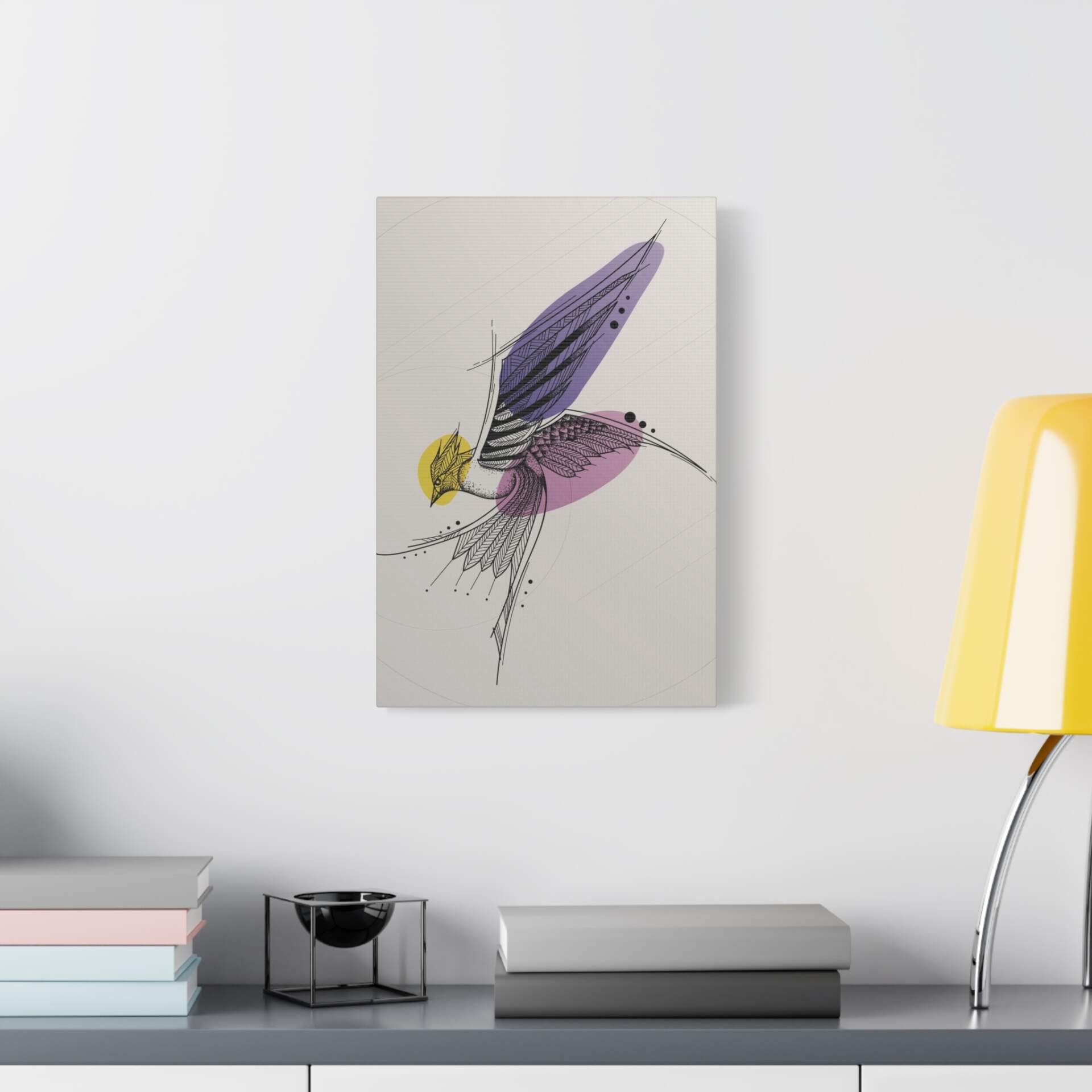 Artistic Bird Canvas Print, Modern Wall Art, Home Decor, Gift for Nature Lovers, Bird Artwork, Colorful Canvas - GIFTZ For Your Loved Ones