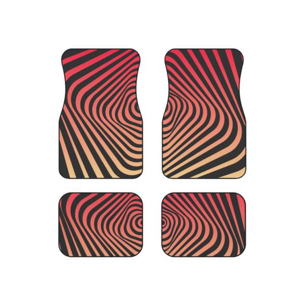 Retro Vibe Illusion Pattern Car Mats - Set of 4 - GIFTZ For Your Loved Ones