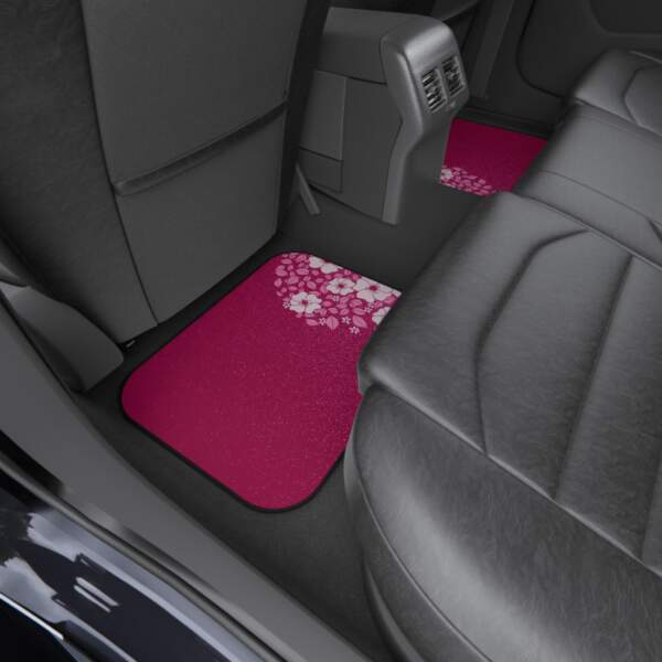 Floral Car Mats Set of 4 - Vibrant Pink Flower Design - GIFTZ For Your Loved Ones