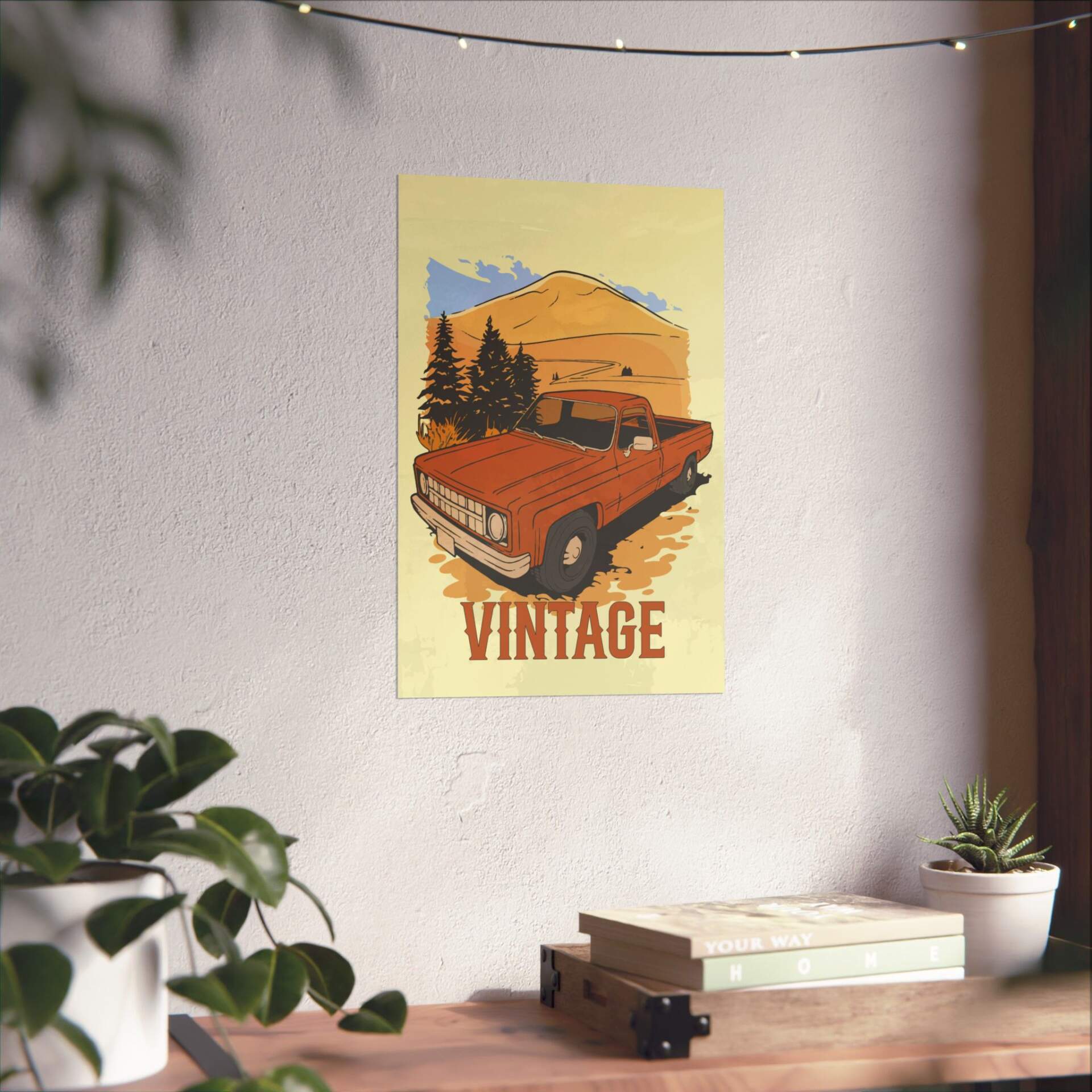 Vintage Truck Vertical Poster - Retro Wall Art Decor - GIFTZ For Your Loved Ones