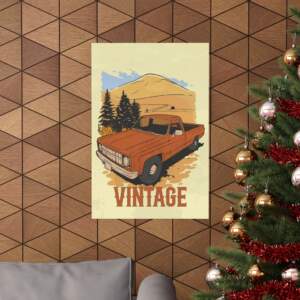 Vintage Truck Vertical Poster - Retro Wall Art Decor - GIFTZ For Your Loved Ones