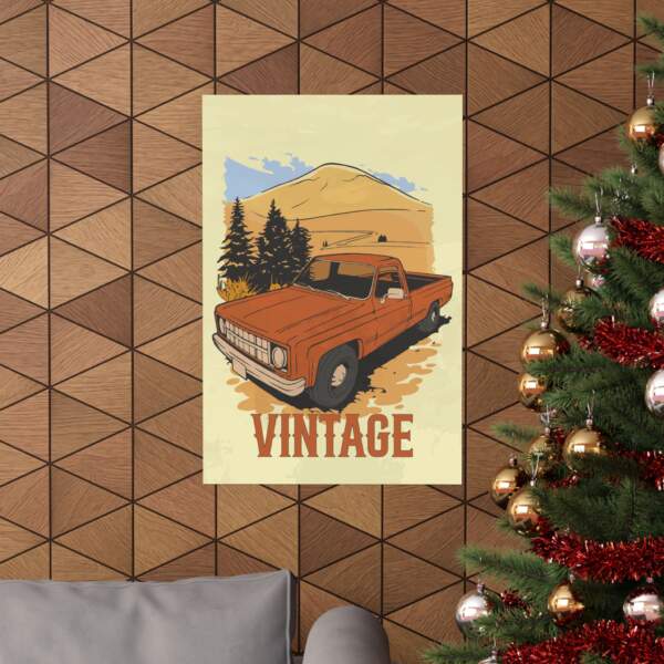 Vintage Truck Vertical Poster - Retro Wall Art Decor - GIFTZ For Your Loved Ones