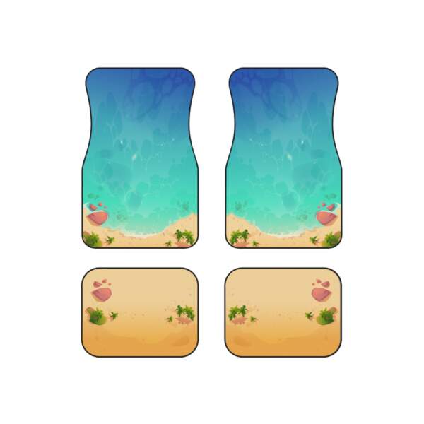 Car Mats - Tropical Beach (Set of 4) - Summer Vibes for Your Vehicle - GIFTZ For Your Loved Ones