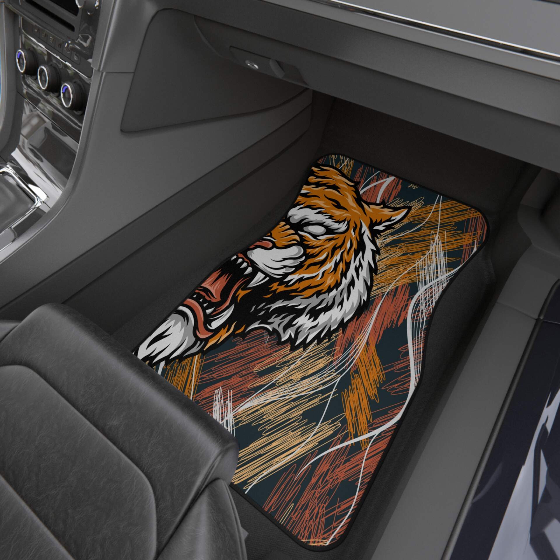 Fierce Tiger Car Mats - Set of 4 for Animal Lovers - GIFTZ For Your Loved Ones