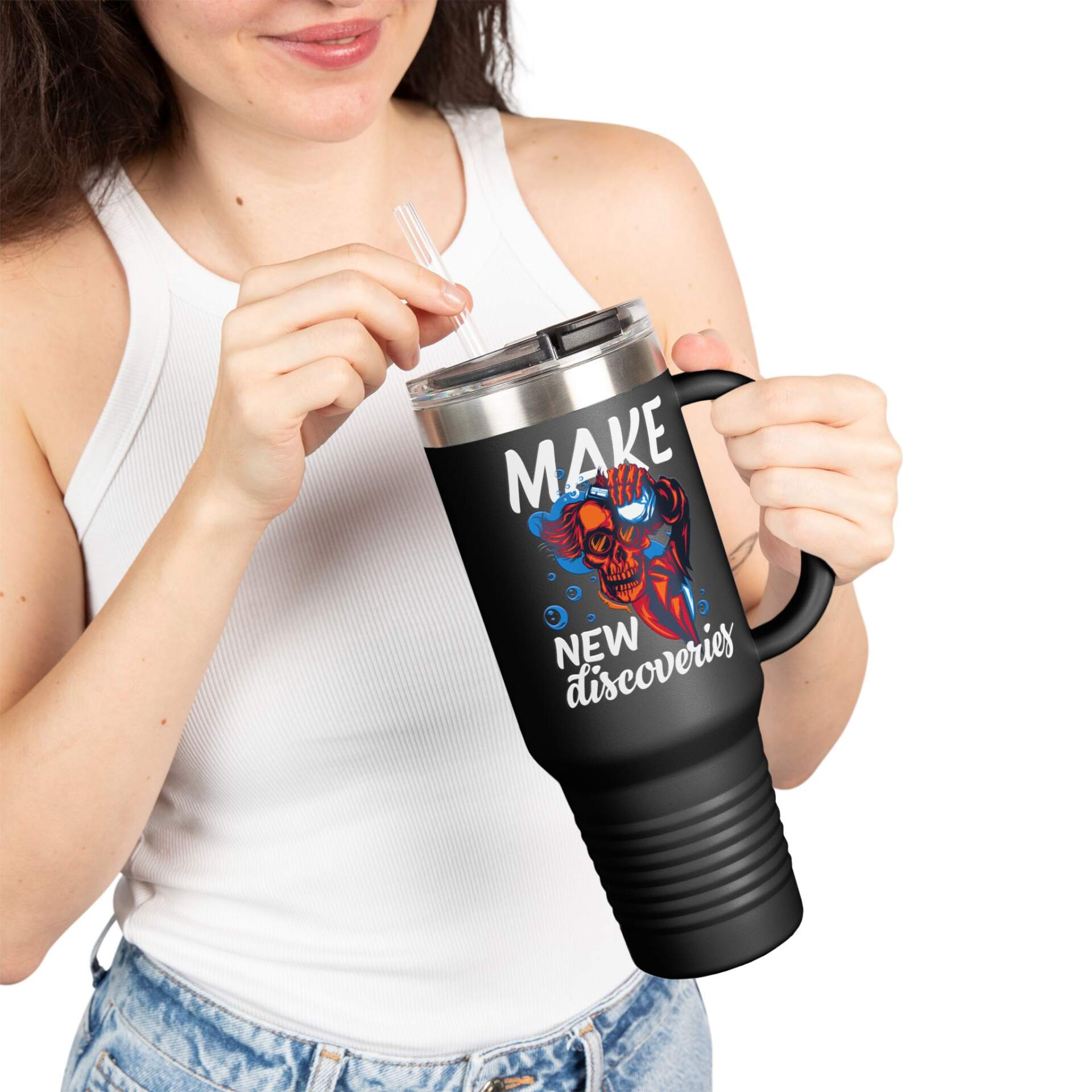 Make New Discoveries Insulated Travel Mug - GIFTZ For your loved ones