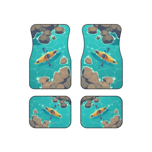 Kayak Adventure Car Mats Set - Nature-Inspired Floor Protectors - GIFTZ For Your Loved Ones