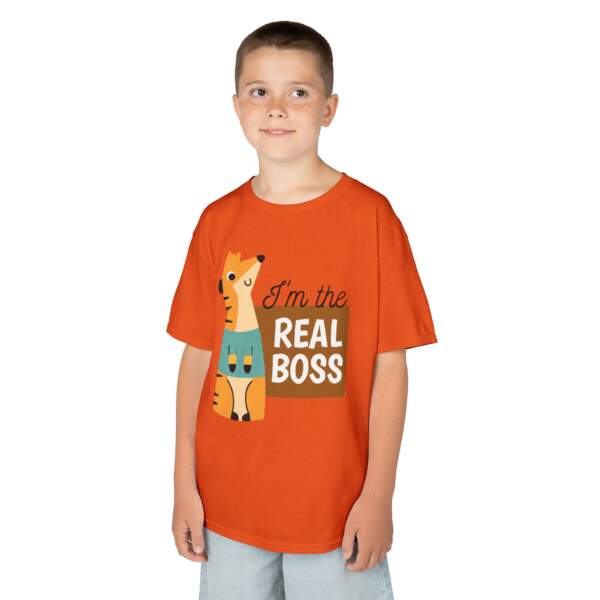 Kids Graphic Tee - 'I'm the Real Boss' - Fun Playful Cotton Shirt for Children, Birthday Gift, Playtime, Everyday Wear, Animal Lovers - GIFTZ For Your Loved Ones