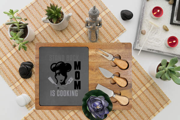 Engraved Charcuterie Board for Moms – ‘Stand Back, Mom is Cooking’ - GIFTZ For Your Loved Ones