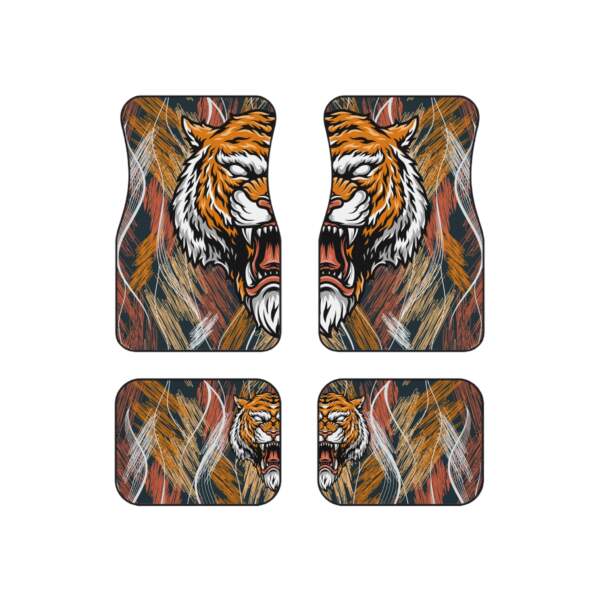 Fierce Tiger Car Mats - Set of 4 for Animal Lovers - GIFTZ For Your Loved Ones