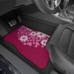 Floral Car Mats Set of 4 - Vibrant Pink Flower Design - GIFTZ For Your Loved Ones