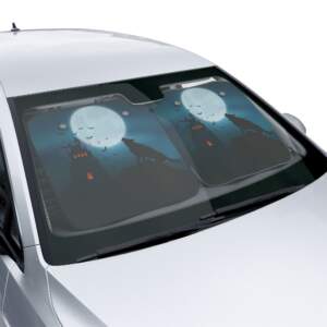 Mystical Wolf Car Sun Shades – Moonlit Castle Design - GIFTZ For Your Loved Ones