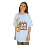 Kids Graphic Tee - 'I'm the Real Boss' - Fun Playful Cotton Shirt for Children, Birthday Gift, Playtime, Everyday Wear, Animal Lovers - GIFTZ For Your Loved Ones