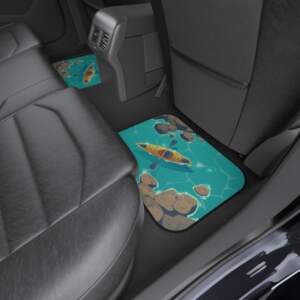 Kayak Adventure Car Mats Set - Nature-Inspired Floor Protectors - GIFTZ For Your Loved Ones