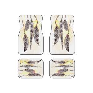 Boho Feather Car Mats - Set of 4 - Bohemian style to your car interior - GIFTZ For Your Loved Ones