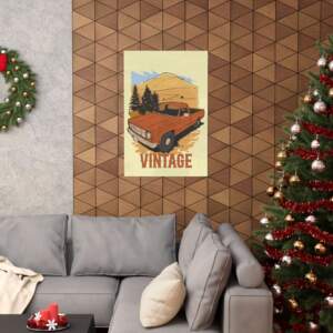 Vintage Truck Vertical Poster - Retro Wall Art Decor - GIFTZ For Your Loved Ones