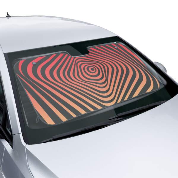 Stylish Car Sun Shades with Optical Illusion Design - Stylish UV Protection for Summer Travel - GIFTZ For Your Loved Ones