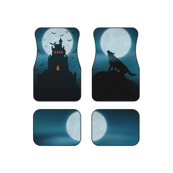 Gothic Castle & Wild Wolf Car Mats - Set of 4 - GIFTZ For Your Loved Ones