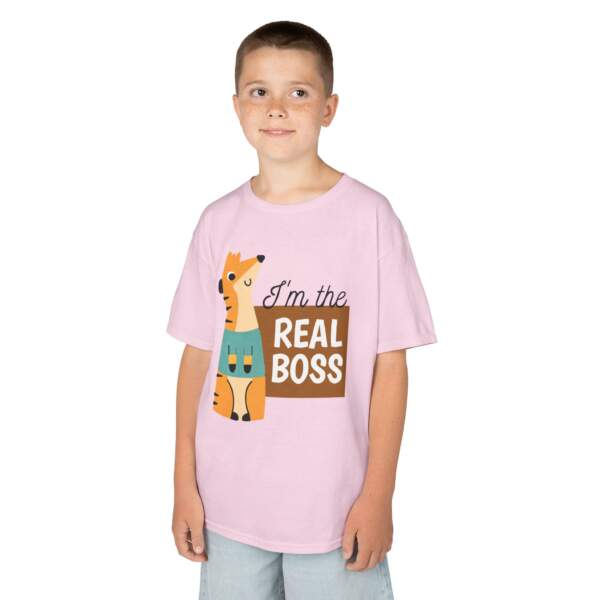 Kids Graphic Tee - 'I'm the Real Boss' - Fun Playful Cotton Shirt for Children, Birthday Gift, Playtime, Everyday Wear, Animal Lovers - GIFTZ For Your Loved Ones