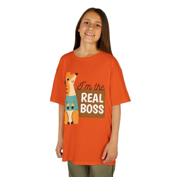 Kids Graphic Tee - 'I'm the Real Boss' - Fun Playful Cotton Shirt for Children, Birthday Gift, Playtime, Everyday Wear, Animal Lovers - GIFTZ For Your Loved Ones