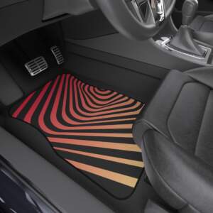 Retro Vibe Illusion Pattern Car Mats - Set of 4 - GIFTZ For Your Loved Ones