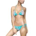 Turquoise Bubble Print Bikini — Tie-Side Triangle Swimsuit - GIFTZ For Your Loved Ones