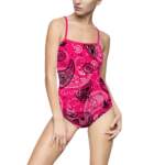 Pink Paisley One-Piece Swimsuit — Floral Boho Swimwear - GIFTZ For your loved ones
