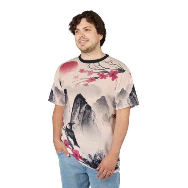 Cherry Blossom Sumi-E Tee — Japanese Ink Landscape All-Over Print - GIFTZ For Your Loved Ones