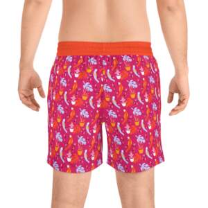 Tropical Cocktail Swim Shorts — Men's Bright Pink AOP Beach Trunks - GIFTZ For Your Loved Ones