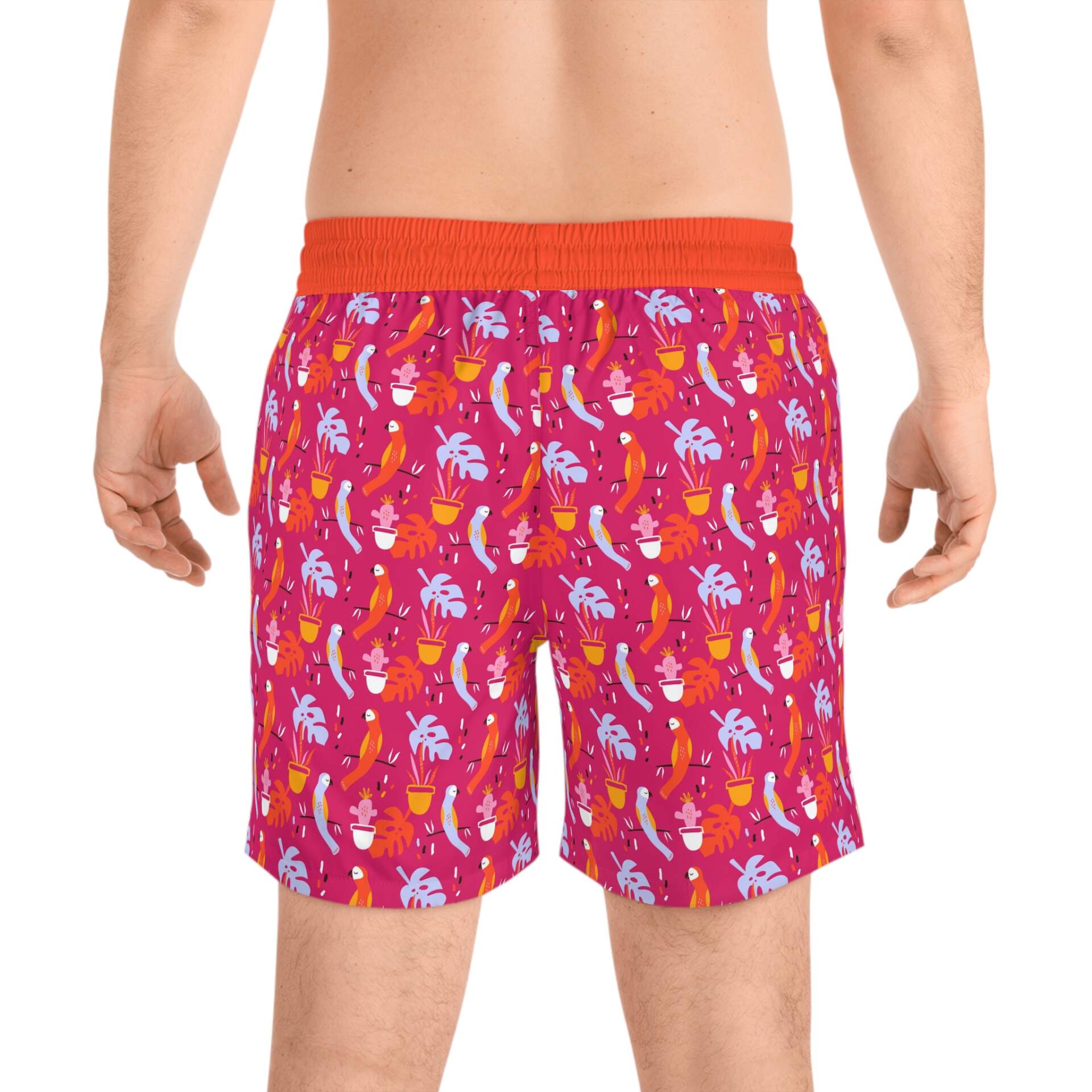 Tropical Cocktail Swim Shorts — Men's Bright Pink AOP Beach Trunks - GIFTZ For Your Loved Ones