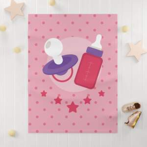 Cute Baby Blanket with Pacifier and Bottle Design - GIFTZ For Your Loved Ones