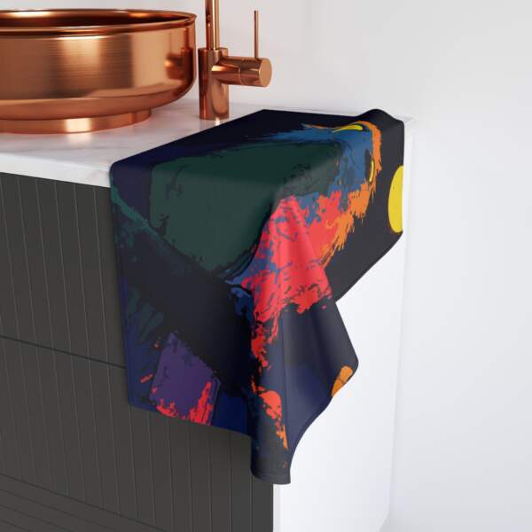 Colorful Owl Hand Towel - Vibrant Nighttime Design - GIFTZ For Your Loved Ones