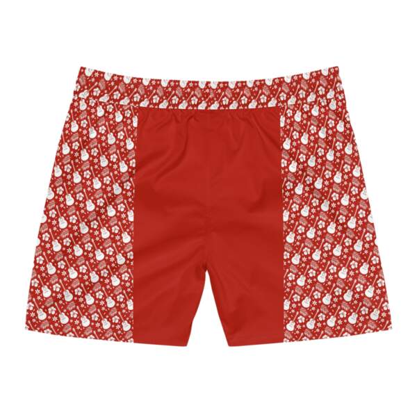 Men's Red Floral Swim Shorts — Patterned Mid-Length Beach Trunks - GIFTZ For Your Loved Ones