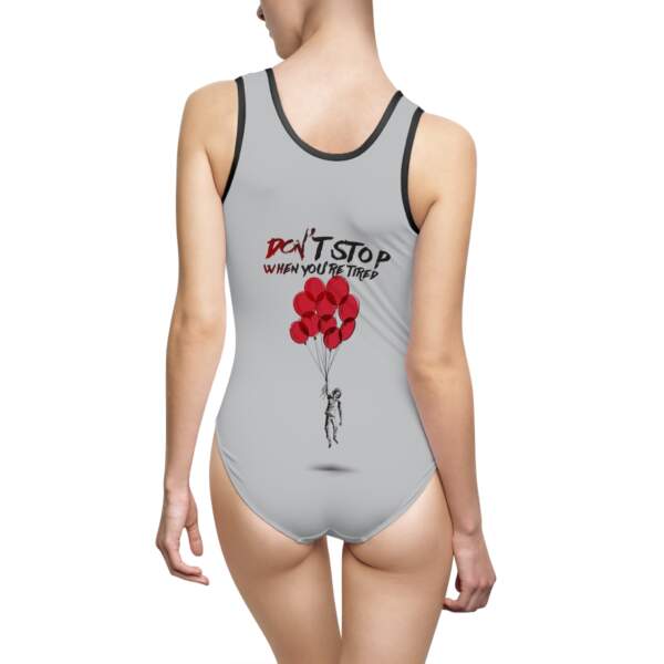 Don’t Stop When You’re Tired One-Piece Swimsuit — Motivational Red Balloon Swimwear - GIFTZ For your loved ones