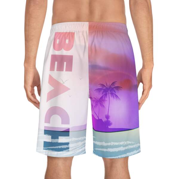 Beach Vibes Board Shorts — Sunset Palm Print Men’s Swim Trunks - GIFTZ For Your Loved Ones