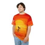 Sunset Whale Tail Tee — Orange Ocean Sunset All-Over Print Shirt - GIFTZ For Your Loved Ones