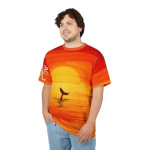 Sunset Whale Tail Tee — Orange Ocean Sunset All-Over Print Shirt - GIFTZ For Your Loved Ones