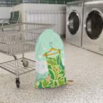 Botanical Dress Laundry Bag — Floral Green Leaf Print Wash Sack - GIFTZ For Your Loved Ones