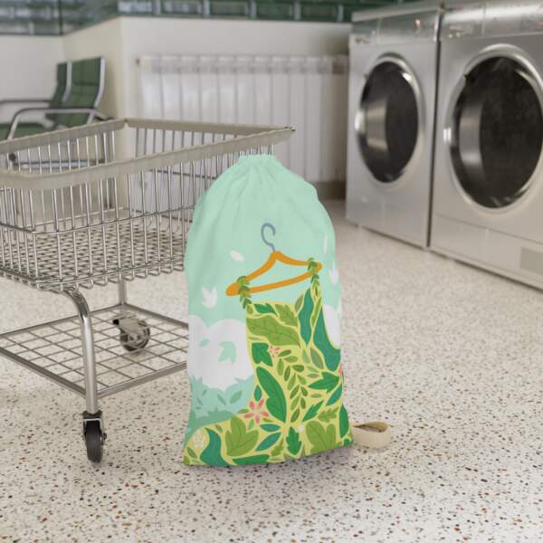 Botanical Dress Laundry Bag — Floral Green Leaf Print Wash Sack - GIFTZ For Your Loved Ones