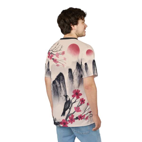 Cherry Blossom Sumi-E Tee — Japanese Ink Landscape All-Over Print - GIFTZ For Your Loved Ones