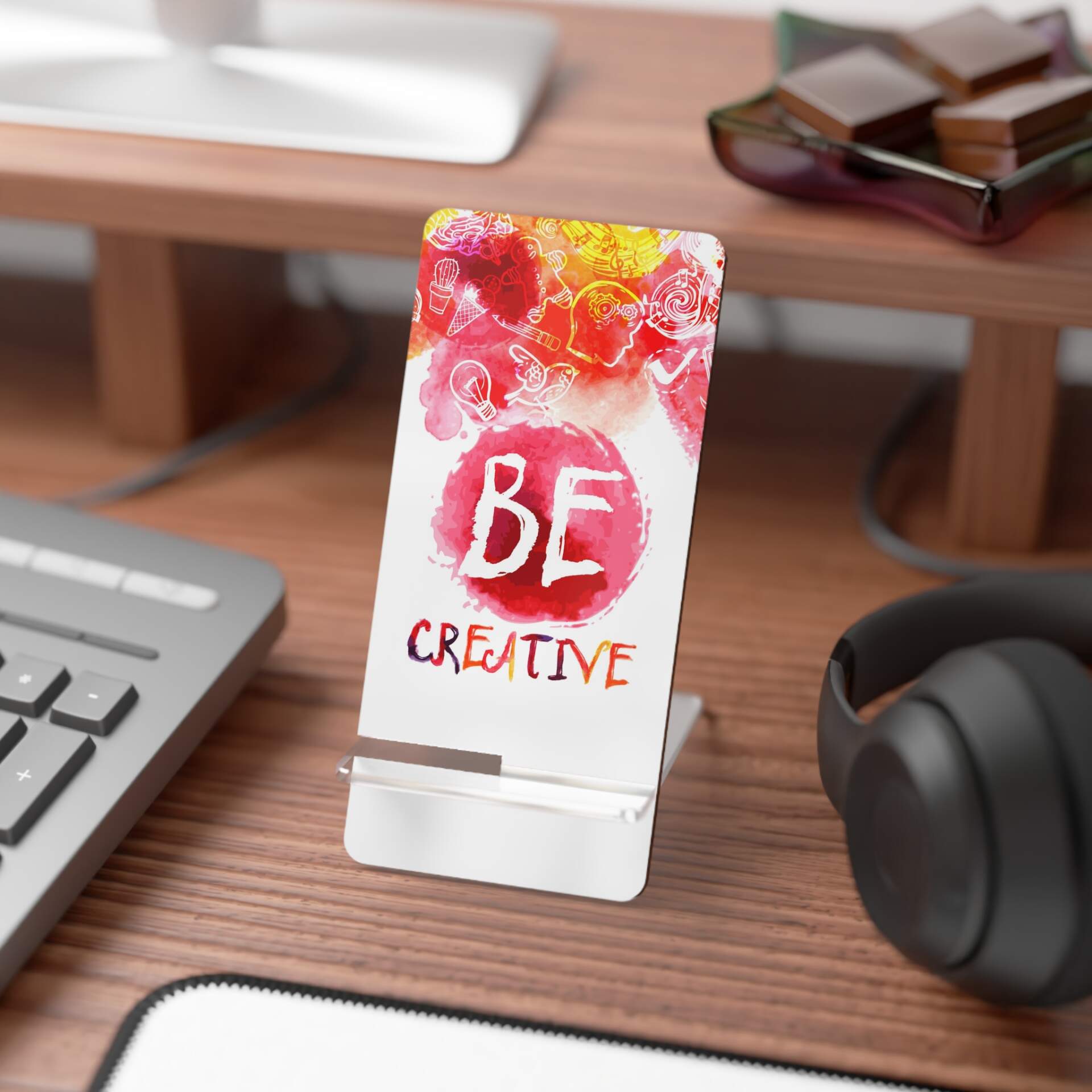 Creative Mobile Display Stand for Smartphones - "Be Creative" Design - GIFTZ For Your Loved Ones
