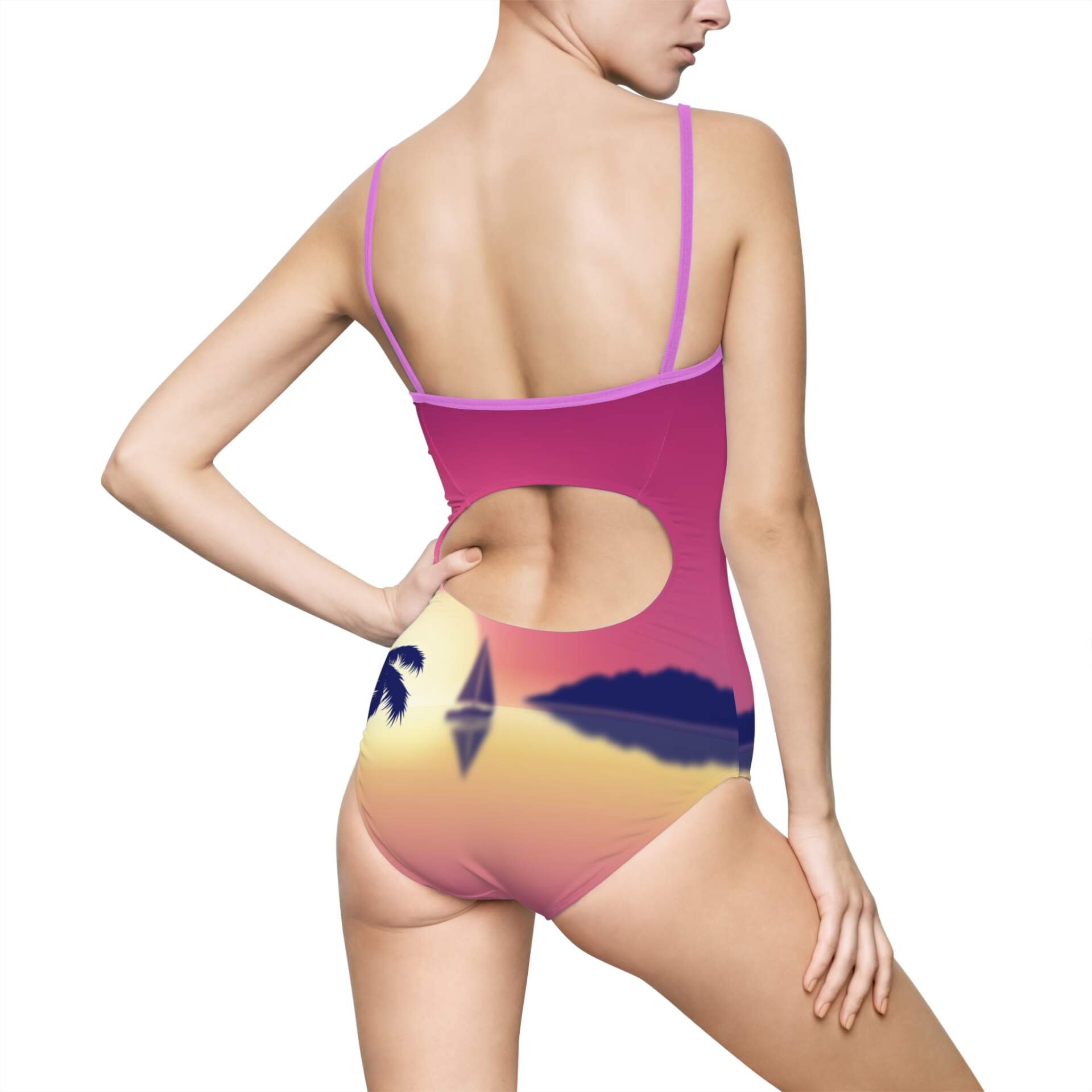 Sunset Sail One-Piece Swimsuit — Tropical Beach Print - GIFTZ For Your Loved Ones