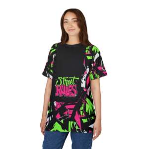 Street Rules Graffiti Tee — Neon Urban All-Over Print T-Shirt - GIFTZ For Your Loved Ones