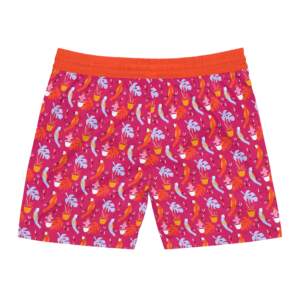 Tropical Cocktail Swim Shorts — Men's Bright Pink AOP Beach Trunks - GIFTZ For Your Loved Ones