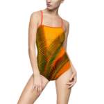 Tropical Palm One-Piece Swimsuit — Orange Sunset Print - GIFTZ For your loved ones
