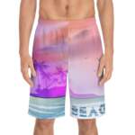 Beach Vibes Board Shorts — Sunset Palm Print Men’s Swim Trunks - GIFTZ For Your Loved Ones